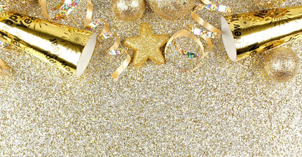 gold new year decorations