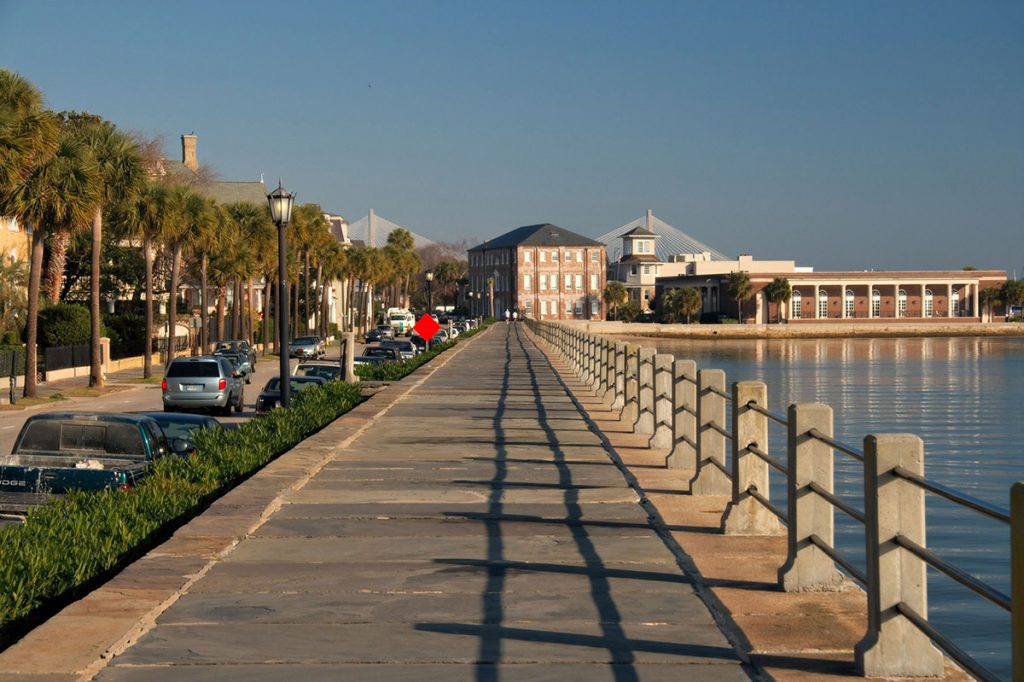 Walkway by the battery in Charleston, SC